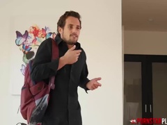 ブロンド, イく瞬間, チン, ディルド, バック, 淫乱熟女, オッパイの, おもちゃ