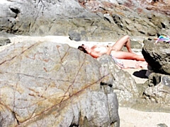 Amateur, Playa, Mamada, Morena, Desnudo, Pov, Público, Esposa