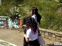 18, カップル, Hd, ラティーナ, レズビアン, オマンコ, ペニスバンド, ティーン