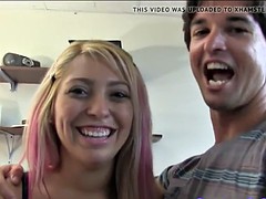 Teen college coeds partying in blowjob dorm