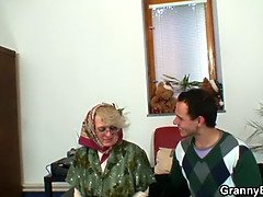 Lonely 60 years old granny slammed from behind