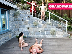 素人, 祖父, お婆さん, ハードコア, なめる, オナニー, 公共, ガリガリ