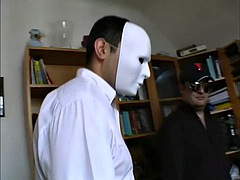 デカチン, デカパイ, 茶髪の, ぽちゃ, フランス人, 淫乱熟女, 三人, オッパイの