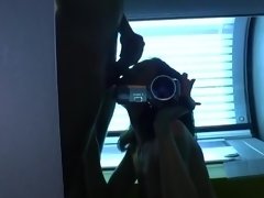 Solarium becomes a nice place for spontaneous  sex with stranger