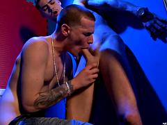 Skinny boys go from sucking dick to fucking in crazy positions