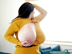 Tetas grandes, Morena, Monstruo, Natural, Tetas naturales, Solo, Apretado, Tetas