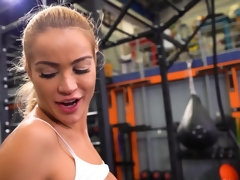 Three fitness bombshells have a naughty lesbian workout