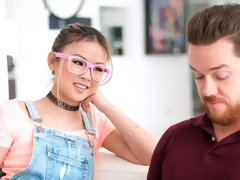 Asiatique, Cul, Sucer une bite, Interracial, Pov, Rasée, Adolescente, Nénés