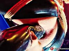 In den arsch, Asiatisch, Grosser schwanz, Faustfick, Latex, Piercing, Tätowierung, Spielzeuge