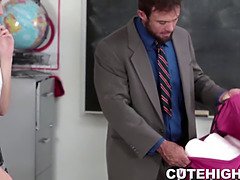 Watch this hot brunette teen get in trouble and fucked hard in doggystyle