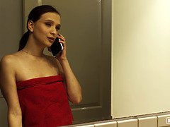 デカ尻, デカパイ, フェラチオ, 茶髪の, イマラチオ, ラティーナ, なめる, オマンコ