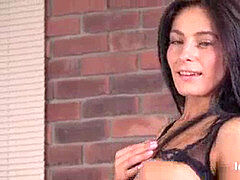 Pornographic star, getting off, bare