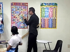 I play school with my girlfriends and the principal arrives and doesn't say anything to me