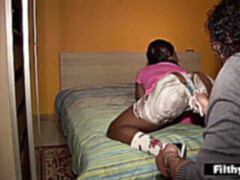 Leie, In den arsch, Schwarz, Doppelpenetration, Behaart, Selbstgemacht, Muschi