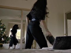 デカチン, 茶髪の, オフィス, シーメール