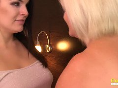 Busty Blonde Mature Lacey with Lesbian