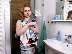 Leie, Braunhaarige, Erotisch, Masturbation, Solo