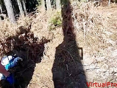 Enthousiasteling, Pijpbeurt, Lul, Buiten, Openbaar, Roodharige vrouw, Trio