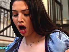 Grosse bite, Gros seins, Sucer une bite, Brunette brune, Queue, Léchez, Mamelons, Réalité