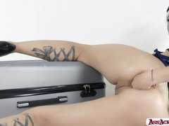 アナル, 美女, ブロンド, フィストファック, 目瞪口呆, Hd, オナニー, ユニフォーム