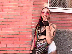 Leie, Blasen, Braunhaarige, Spanisch, Titten