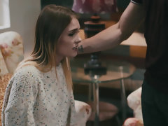 Diep in de keel, Voeten, Vriendin, Harig, Likken, Masturbatie, Natuurlijke tieten, Klein