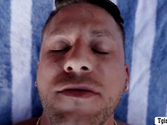 Hot and gorgeous Tgirl lifeguard gets barebacked