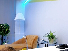 Enthousiasteling, Blond, Rondborstig, Huisgemaakt, Tepels, Kut duiken, Tieten likken, Webcamera