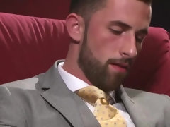 Two handsome gays fuck in the cinema