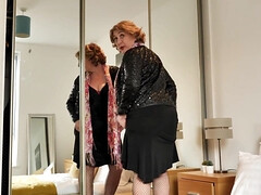 デカ尻, デカパイ, 巨乳な, 熟年, 母, 赤毛, 一人, オッパイの