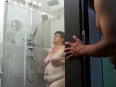 Cul, Belle grosse femme bgf, Gros seins, Brunette brune, Tir de sperme, Grosse, Mamie, Nénés
