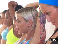 Collège université, Européenne, Souple, Gym, Lesbienne, Sport