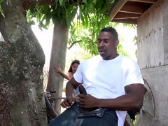 Negro, Mamada, Morena, Estilo perrito, Hd, Interracial, Al aire libre, Montar