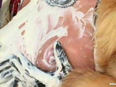 Negro, Médico, Examen, Cuero, Enfermera, Medias largas, Tetas, Lucha