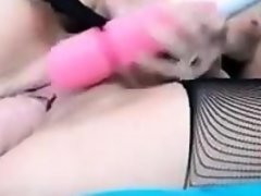 Amateur, Allemand, Masturbation, Jarretelles, Jouets, Webcam
