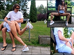 女, 露出狂, ハードコア, オーガズム, アウトドア, 公共, スパンキング, のぞき
