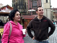 Leie, Grosser schwanz, Braunhaarige, Tschechisch, Oma, Behaart, Reif, Muschi