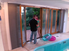 Susan Ayn fucks her photographer by the pool