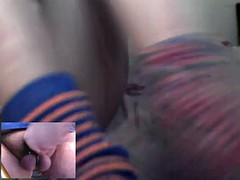 Cumming on cam for shy MILF flashing her pussy