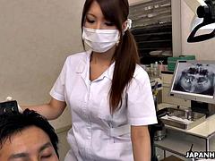 Азиатки, Большие сиськи, Минет, Кончили внутрь, Семяизвержение, Медсестра