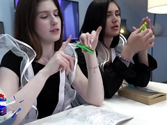 18, 素人, お尻, 茶髪の, ハードコア, ハメ撮り, ロシア人, 女子高生