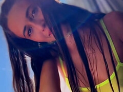 Braunhaarige, Frau, Latina, Masturbation, Muschi, Solo, Spanisch, Scherzbold