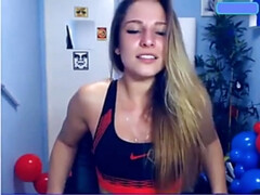 Blond, Schattig, Orgasme, Alleen, Tiener, Tieten likken