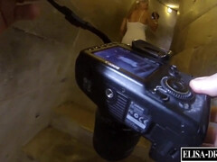 Kont, Blond, Rondborstig, Flashing, Naakt, Openbaar, Kut duiken, Tieten likken