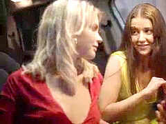 フェラチオ, 茶髪の, 顔射, 女 人男 人, 下着, 三人