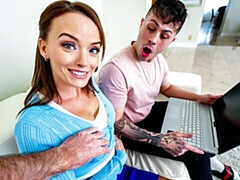 Schlafzimmer, Grosser arsch, Grosser schwanz, Grosse titten, Blasen, Braunhaarige, Hundestellung, Frau frau mann