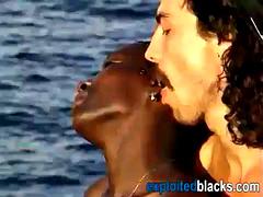 Schwarz, Blasen, Schwarz, Europäisch, Handjob, Hardcore, Interrassisch