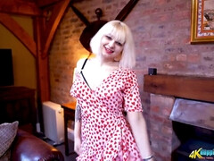 ぽっちゃり, デカ尻, デカパイ, ブロンド, 人形, 自然山雀, 一人, オッパイの