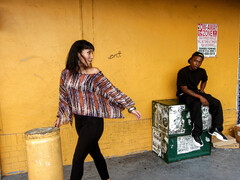 美女, 黒人, フェラチオ, 茶髪の, イく瞬間, チン, アウトドア