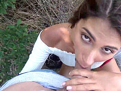 Public Agent hot brunette Latina twerks on his meatpipe